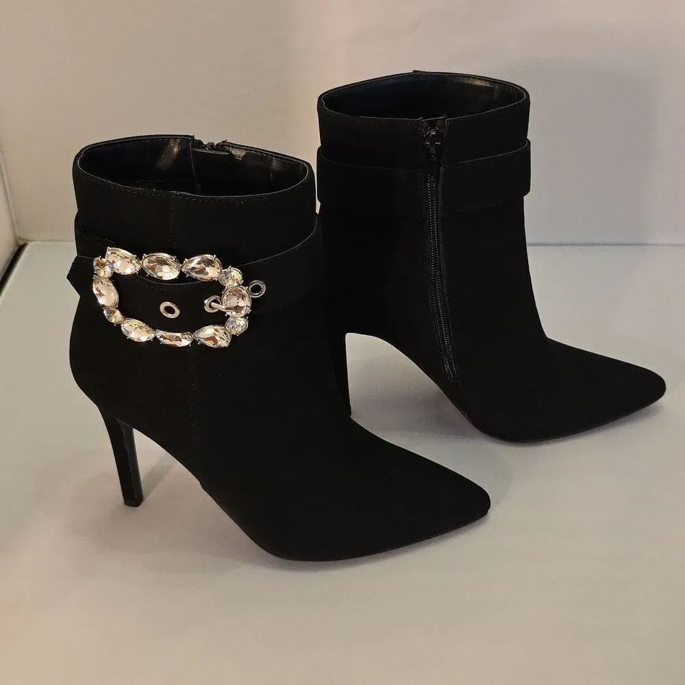 Brand New Soda Pointed Toe With Crystal Buckle Bootie — image 4 of 8